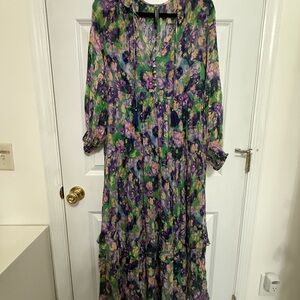 The Marais Printed Chiffon Maxi Dress